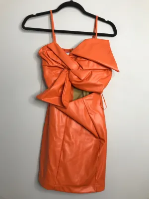 Womens Size Sm Misses Orange Glam Dress