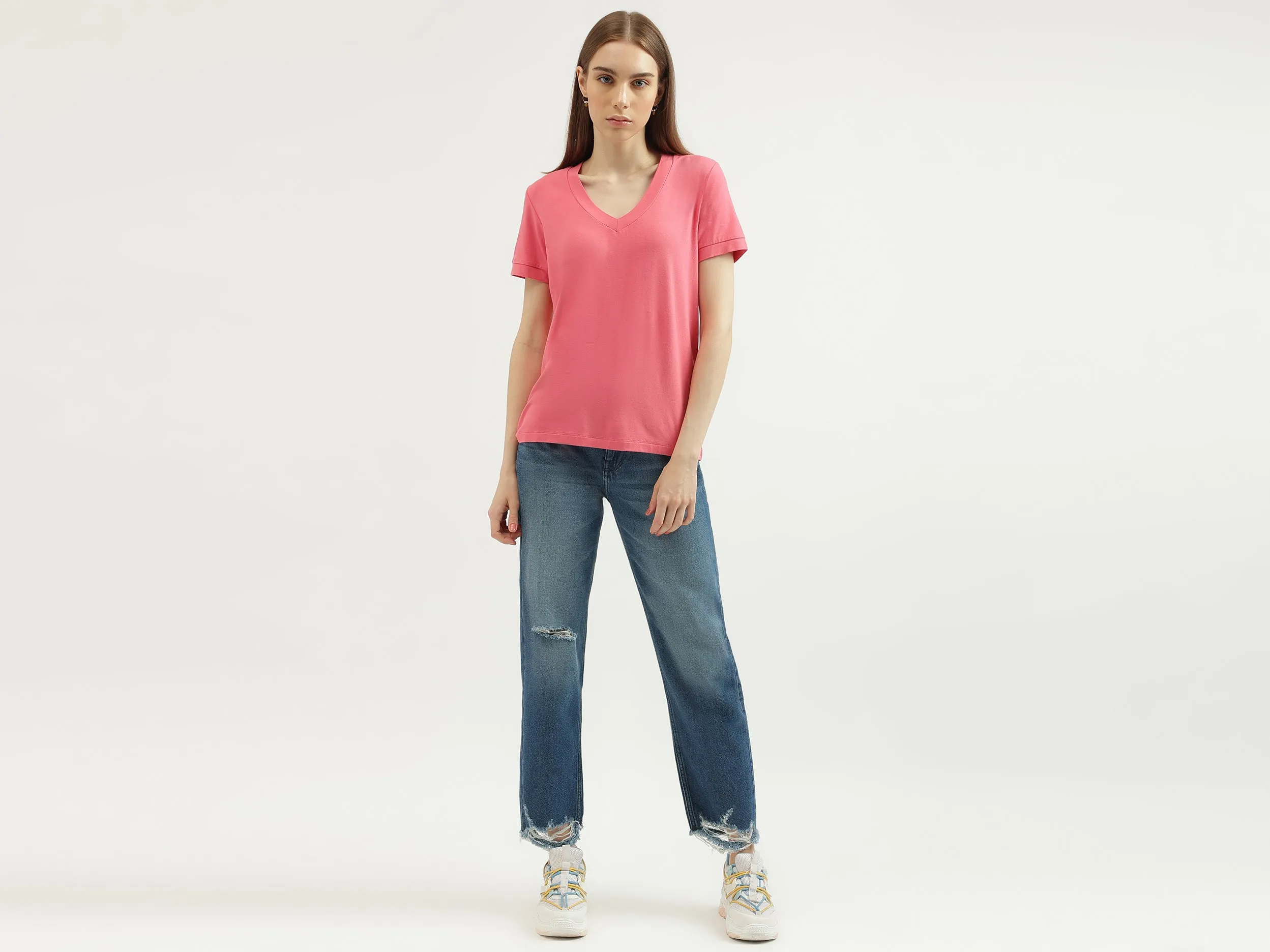 Women's Solid Straight Fit Jeans