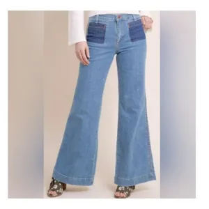 Wrangler x Modcloth Wide Leg 70's Vibe jeans Size 10/33