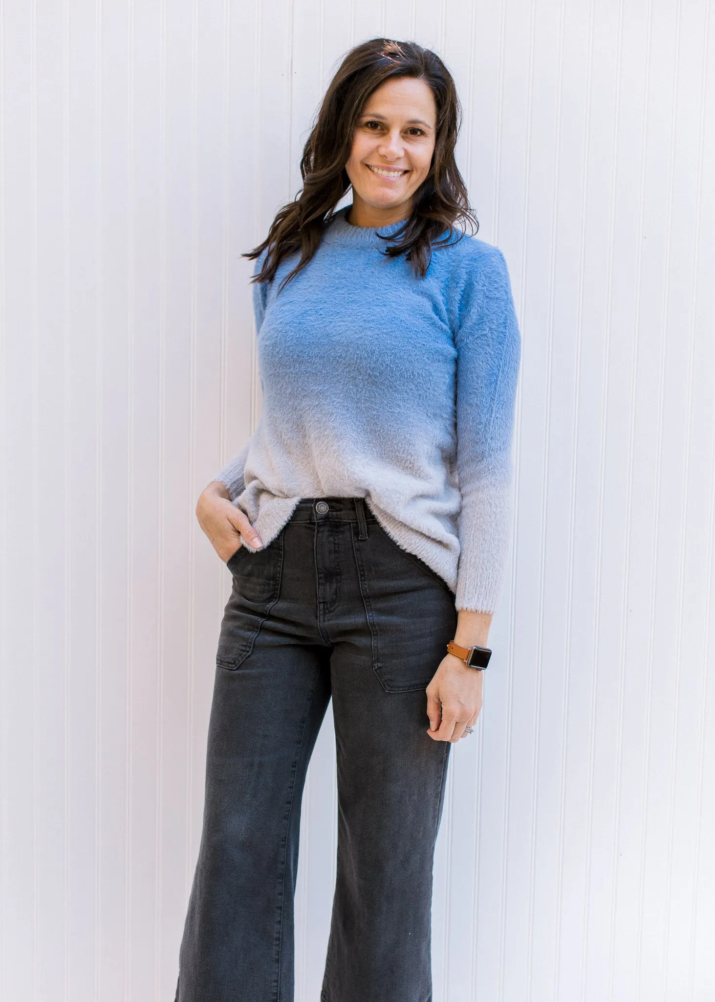 X Blue Dip Dye Sweater