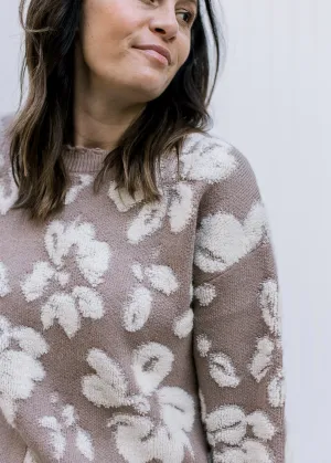 XZ Taupe Rose Bud Sweater