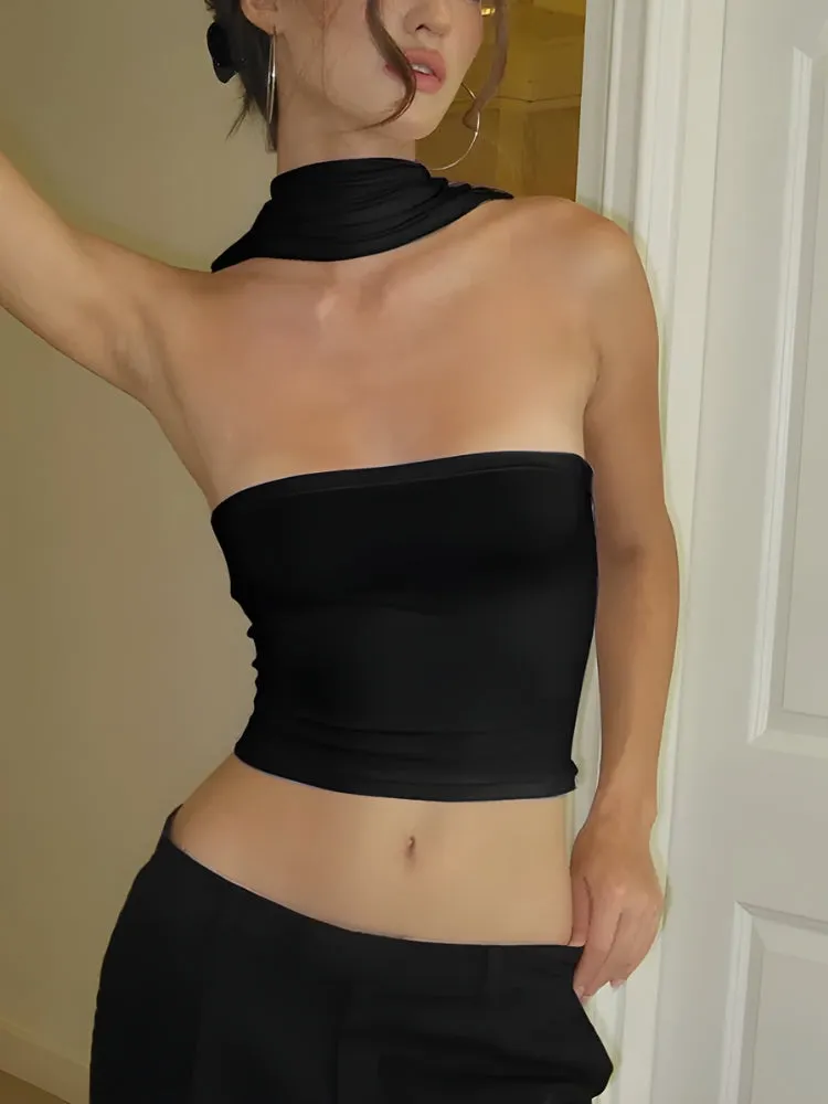 Y2K Mock Neck Tube Top