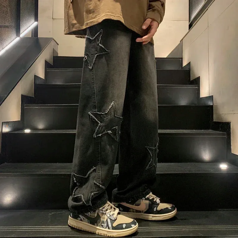 Y2K Star Patch Straight Leg Jeans